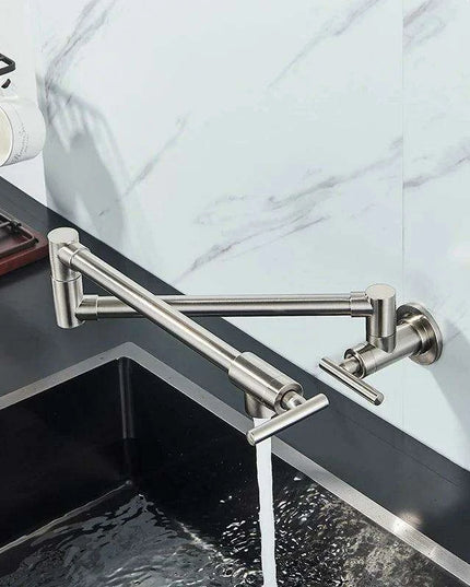 Brass Pot Filler Faucet with Flexible Swing Arm and Dual Joint Spout - Elevate Your Cooking Experience