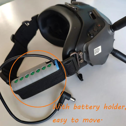 Adjustable FPV Goggles Head Strap with Battery Holder