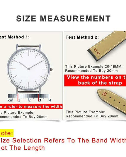 22mm Luxurious Black/Brown Riveted Leather Strap for Fossil Watches