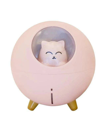Charming Cat Design Ultrasonic Humidifier with Colorful LED Night Light and USB Compatibility