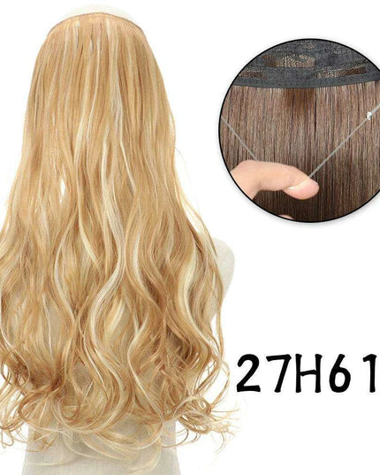 Blonde and Black Halo Hair Extensions for Effortless Volume and Length Boost