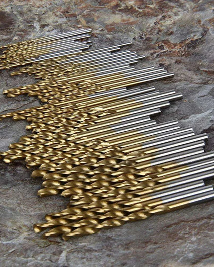 50-Piece Premium HSS Titanium Drill Bit Set for Woodworking and Metalworking