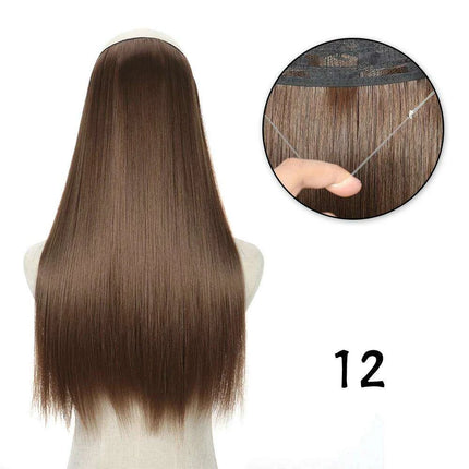 Blonde and Black Halo Hair Extensions for Effortless Volume and Length Boost