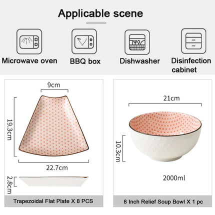 Sophisticated 9-Piece Porcelain Dining Set with 8 Versatile Soup Bowls (CZY-BS1030)