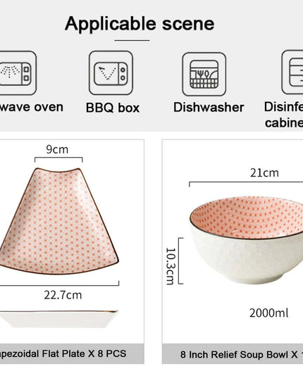 Sophisticated 9-Piece Porcelain Dining Set with 8 Versatile Soup Bowls (CZY-BS1030)