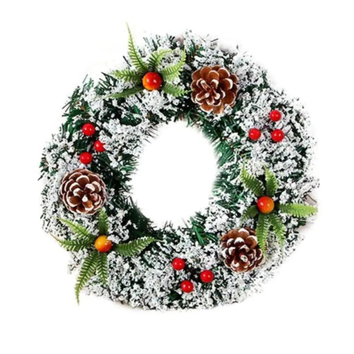 Elegant Christmas Wreath Garland with Flower Fruit Ornaments