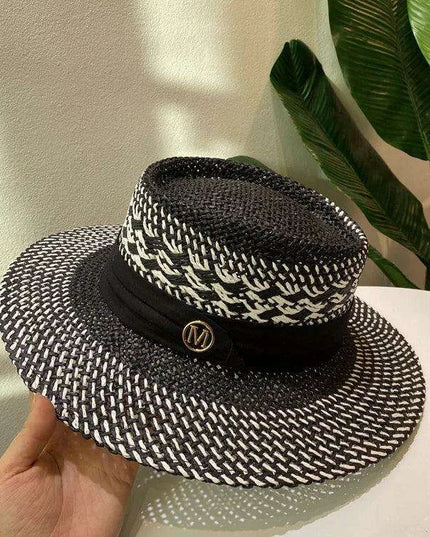 Chic Adjustable Wide Brim Straw Hat for Women - Stylish Sun Protection Beach Accessory Available in 50 Colors