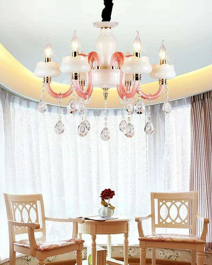 Enchanting Pink Crystal Chandelier for Dreamy Spaces