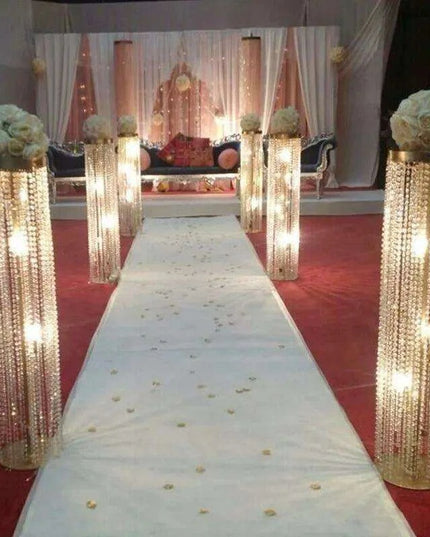 Luxurious Acrylic Crystal Centerpiece Collection - 6 Pieces, 110CM Diameter