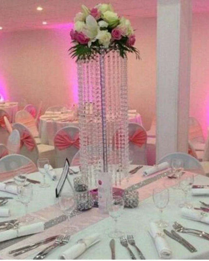 Luxurious Acrylic Crystal Centerpiece Collection - 6 Pieces, 110CM Diameter