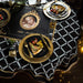 Luxurious European Golden Print Black Velvet Dining Table Cover