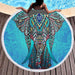 Bohemian Round Beach Towel with Tassel - Luxurious 150CM Microfiber Tapestry