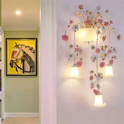 Artisan Floral Rose Sconce - A Handcrafted Masterpiece for Contemporary Spaces