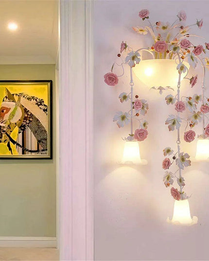 Artisan Floral Rose Sconce - A Handcrafted Masterpiece for Contemporary Spaces