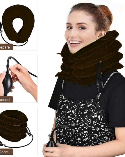 Neck Pain Relief Traction System with Four-Layer Posture Support