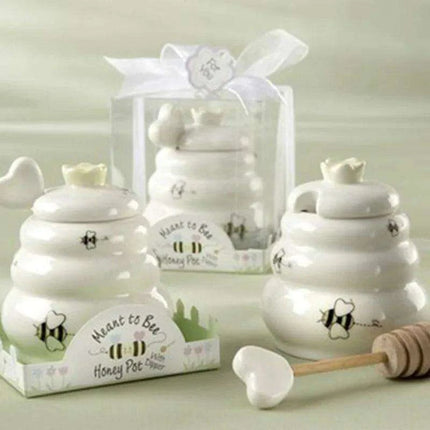 Delightful Ceramic Honey Pot with Dipper in Elegant Packaging