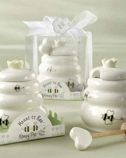 Delightful Ceramic Honey Pot with Dipper in Elegant Packaging