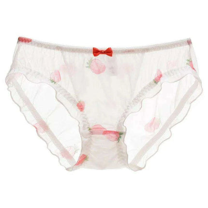 Whimsical Strawberry Ruffle Seamless Women's Underwear for Girls in Japanese Fashion