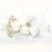 Elegant Vintage Baby Headband with Satin Flower, Feather, and Pearl Details