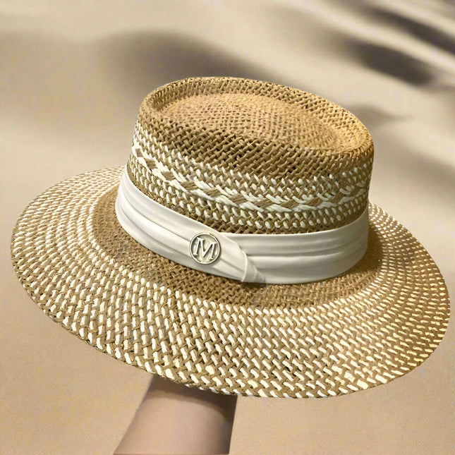 Chic Adjustable Wide Brim Straw Hat for Women - Stylish Sun Protection Beach Accessory Available in 50 Colors