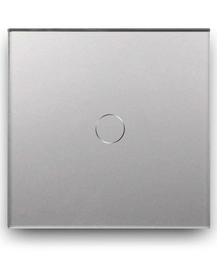 Touch Control Dual Location Stair Light Switch with Crystal Glass Panel in Modern White and Grey