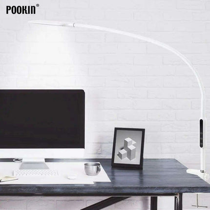 Remote-Controlled Adjustable LED Clip-On Desk Lamp with Multiple Brightness and Color Settings