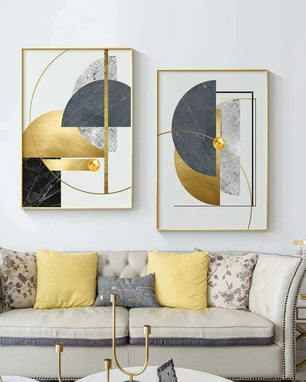 Luxurious Gold Geometric Canvas Artwork - Transform Your Space with Contemporary Style