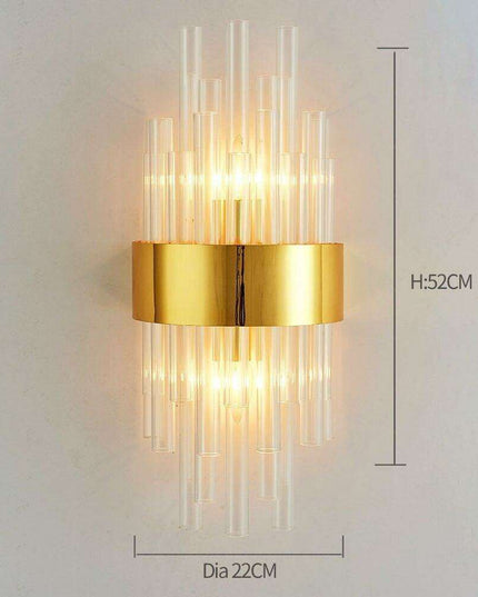 Elegant Crystal Wall Sconce - Modern Illumination for Home and Bath