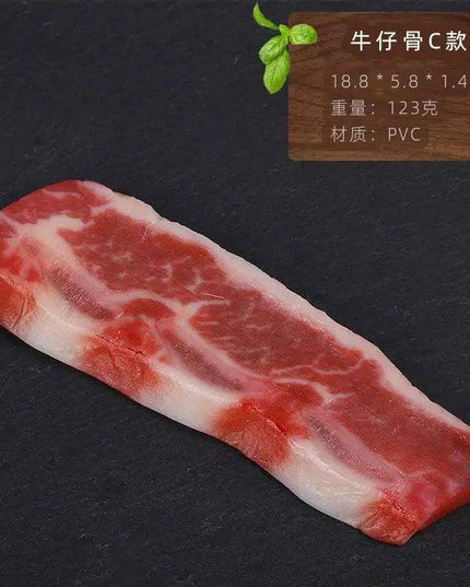Lifelike Meat Replica Props for Photography and Home Decor - Realistic Steak, Pork, and Bacon Models