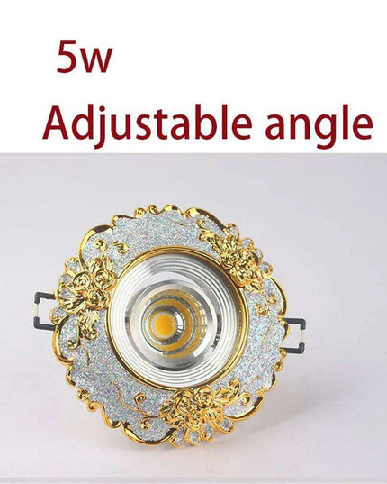 Luxurious Gold Resin Ceiling Fixture with Stylish Integrated Spotlights