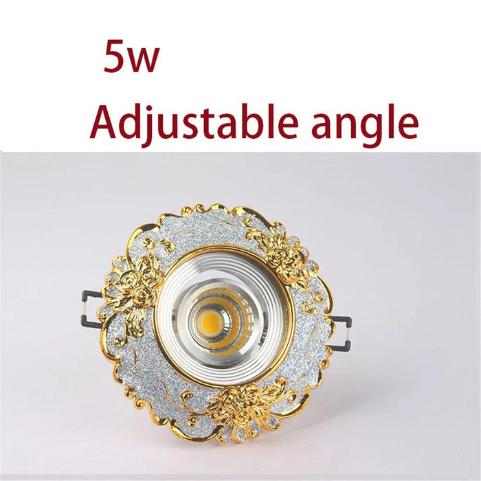 Luxurious Gold Resin Ceiling Fixture with Stylish Integrated Spotlights
