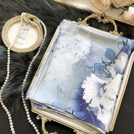 Luxury 100% Silk Floral Scarf for Women – Handmade Long Wrap