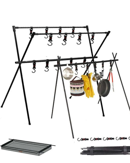 Compact Folding Aluminum Camping Cooking Rack and Organizer for Outdoor Fun