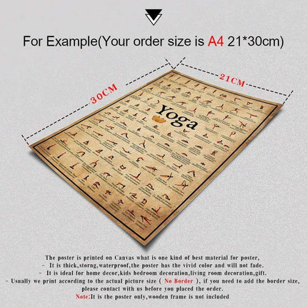 Tranquil Yoga Ashtanga Pose Chart Wall Art Canvas - Premium Zen Home Decor Piece