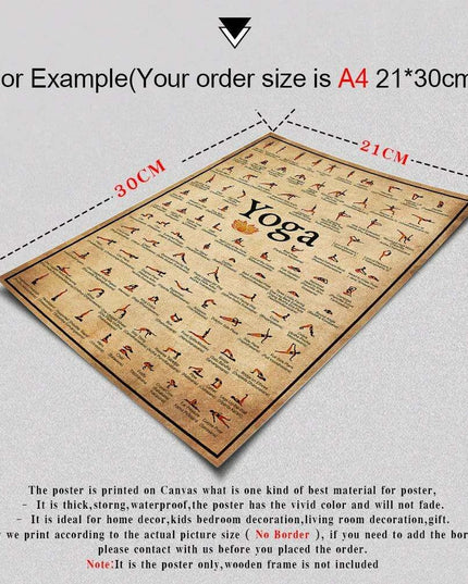 Tranquil Yoga Ashtanga Pose Chart Wall Art Canvas - Premium Zen Home Decor Piece