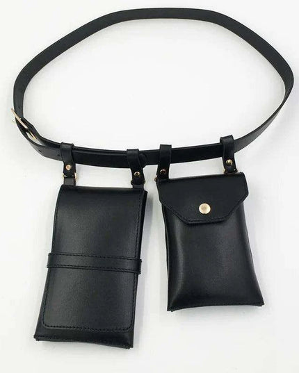 Edgy Women's PU Leather Belt and Crossbody Bag Set for Trendsetters
