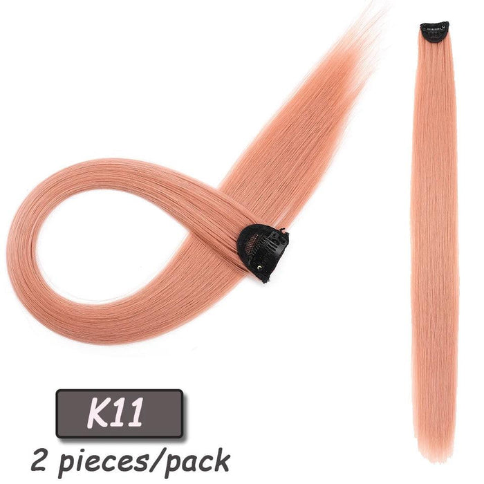 24" Colorful Ombre Clip-In Hair Extensions - Benehair Vibrant Synthetic Hairpiece