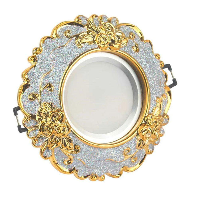 Luxurious Gold Resin Ceiling Fixture with Stylish Integrated Spotlights