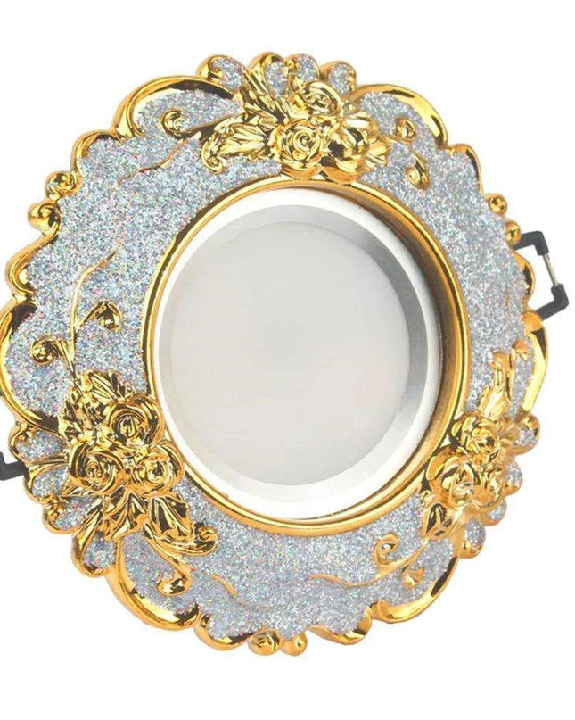 Luxurious Gold Resin Ceiling Fixture with Stylish Integrated Spotlights