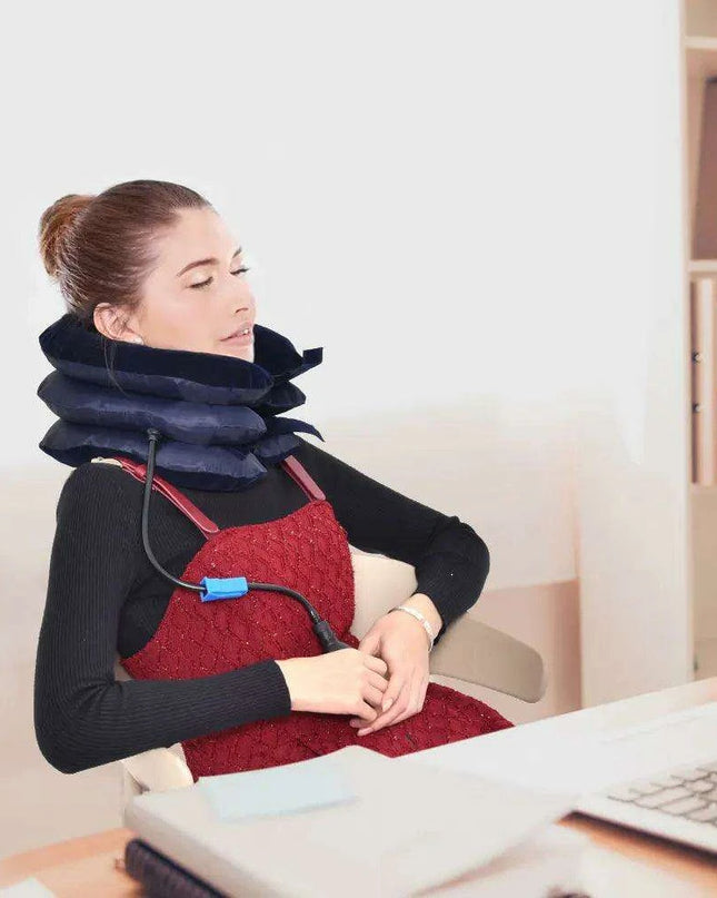 Neck Pain Relief Traction System with Four-Layer Posture Support