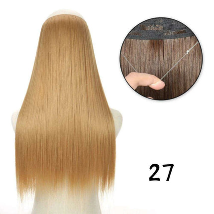 Blonde and Black Halo Hair Extensions for Effortless Volume and Length Boost