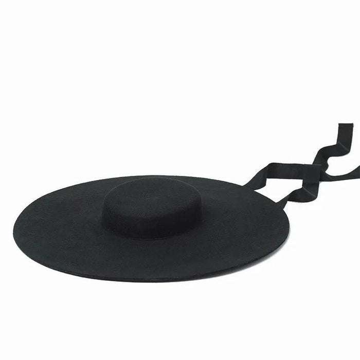 Extra Large Red Wool Fedora Hat with 15cm Brim - Stylish Flat Top