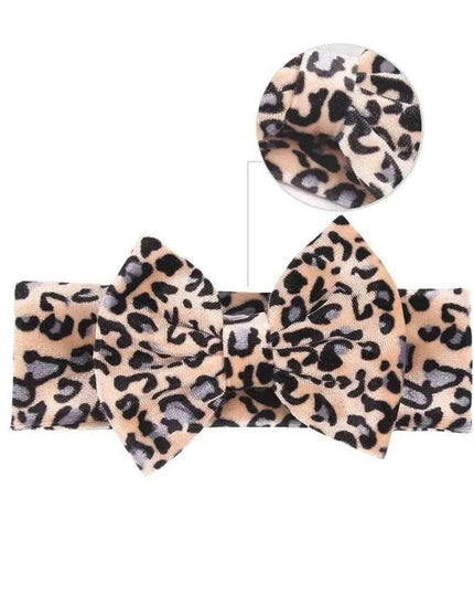 Leopard Print Velvet Headband and Hair Bow Set - Stylish Hair Accessories for Fashion-Forward Girls