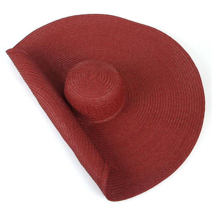 Extra-Wide 25cm Brim Floppy Straw Sun Hat for Women - UV Protection, Travel-Friendly Summer Essential - Wholesale Options Available