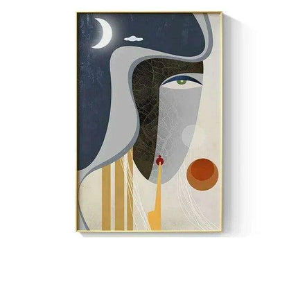 Chic Geometric Faces Canvas Artwork - Modern Wall Decor for Stylish Homes