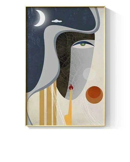 Chic Geometric Faces Canvas Artwork - Modern Wall Decor for Stylish Homes