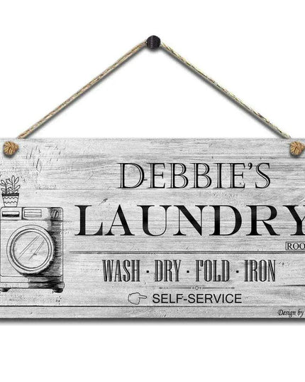 Retro Wooden Laundry Room Sign for Charming Home Decor