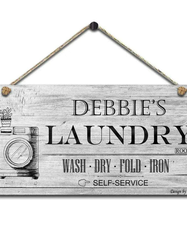 Retro Wooden Laundry Room Sign for Charming Home Decor