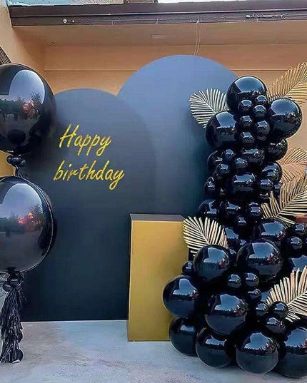 Sophisticated Black Latex Balloon Arch Kit for Effortless Event Elegance