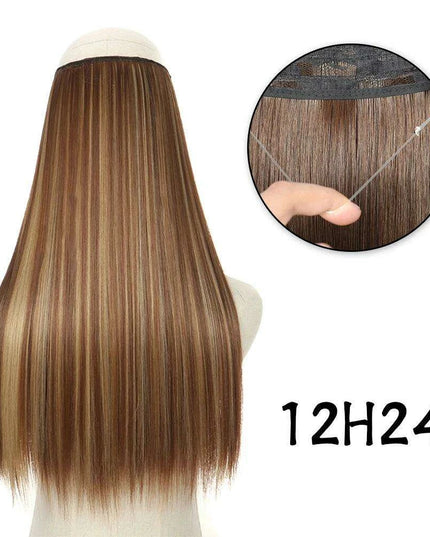 Blonde and Black Halo Hair Extensions for Effortless Volume and Length Boost